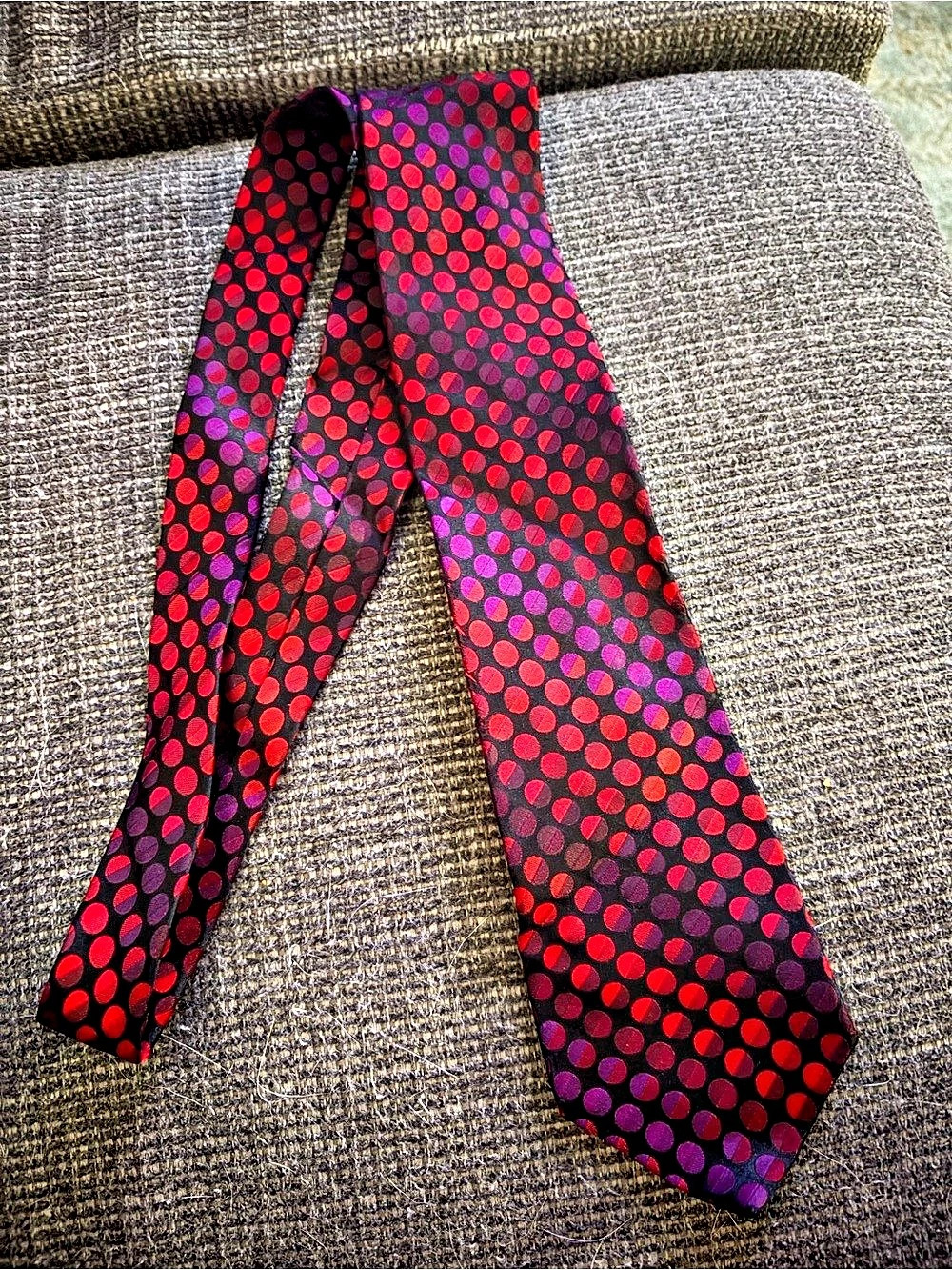 Covington Polka Dot Tie in Red & Purple Like New